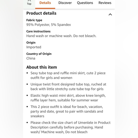 Umenlele | 2 piece bandeau top set with skirt bottom - Picture 4 of 16